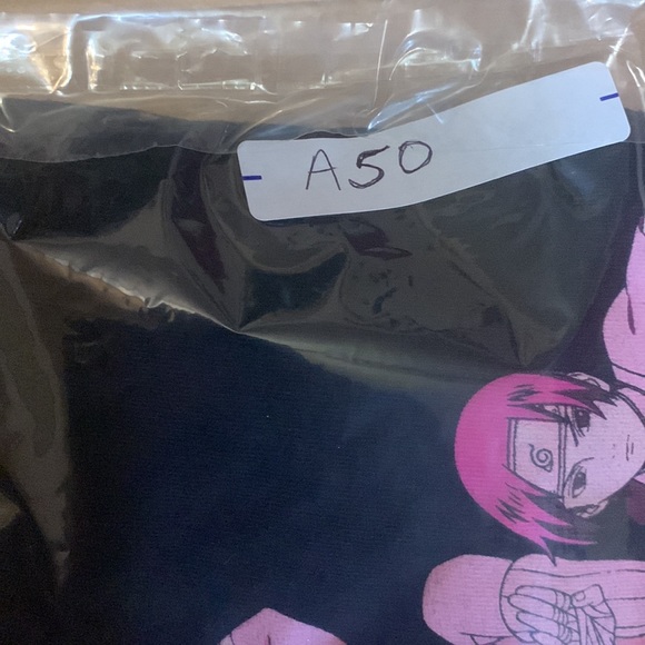 Naruto Shippuden Anime Size Medium Black T-shirt Pink Character print 2007 - Picture 6 of 6